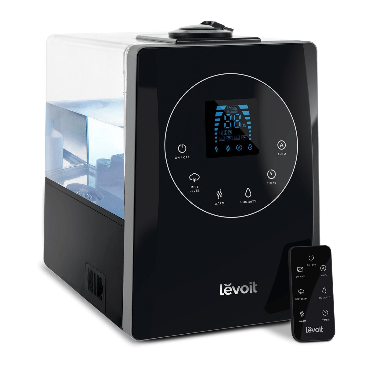 Levoit LV600HH Hybrid Ultrasonic Humidifier with control panel and remote