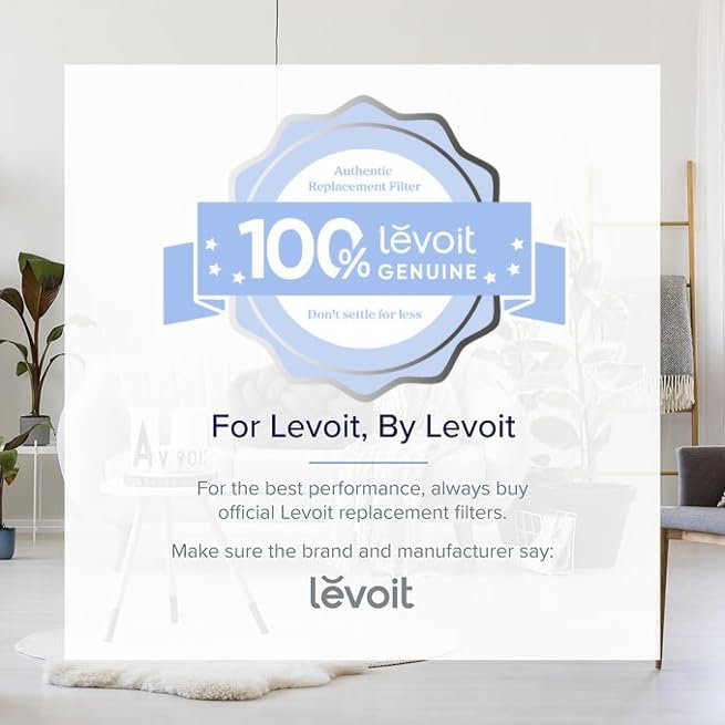 Levoit 100% genuine replacement filter seal, emphasizing authenticity and best performance for Levoit air purifiers.